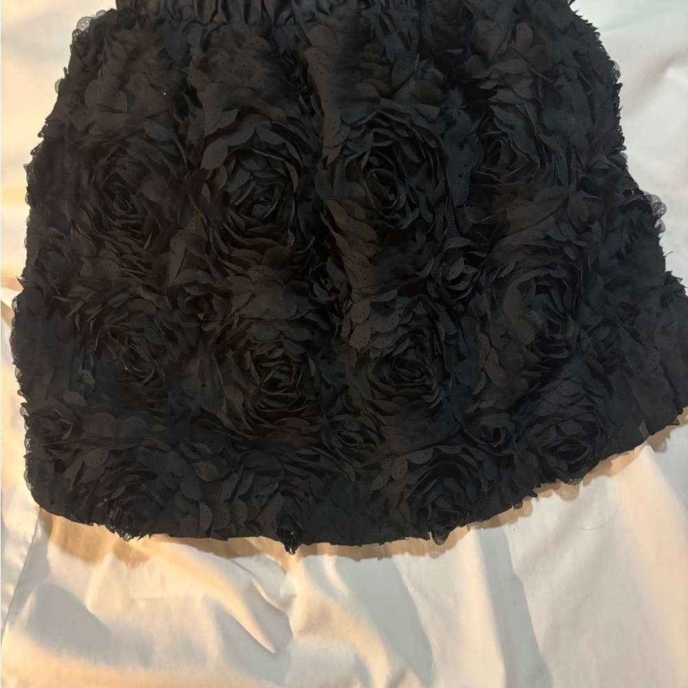 Elegant Black Floral Skirt